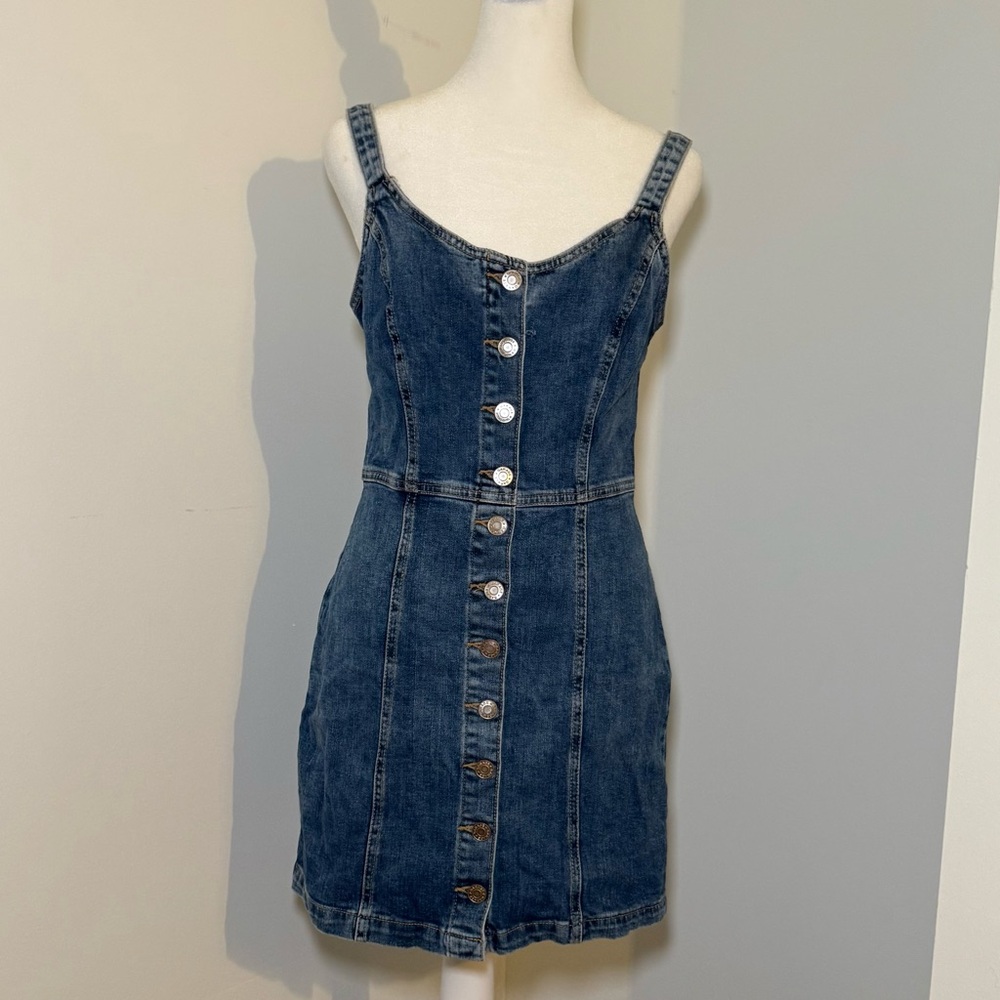 Denim Button-Front Dress
